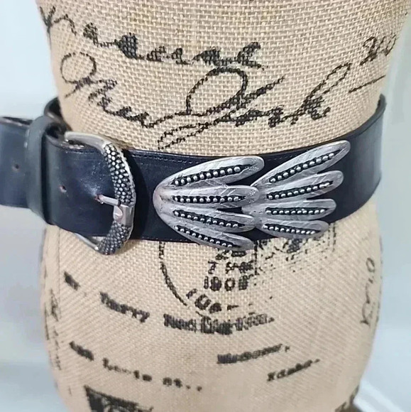 WOMENS Vintage Leather Big buckle belt - Picture 12 of 15